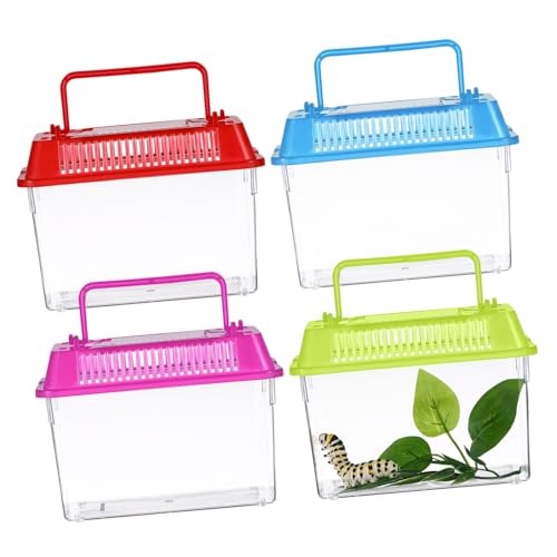 Toyvian 4 Stück Teiliges Tragbares Reptilien Terrarium aus Transparentem Futter und für Schildkröten Hamster Kleine Fische Geeignet als Zucht und Transportbehälter von Toyvian