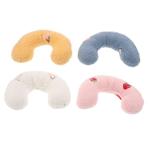 Toyvian 4 Stück Teiliges U Förmiges Katzenkopfkissen Gefülltes Nackenkissen für Katzen mit Kratzfestem Bezug Bequemes Schlaf und Ruhepolster Passend für Kleine Katzen von Toyvian