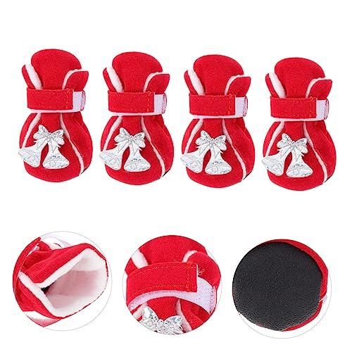 Toyvian 4 Stück Teiliges Weihnachts Hundeschuhe aus Warmem Material Verstellbare Pfotenschützer für Mittlere Hunde rutschfest Schützt vor Kälte und Schmutz Stylisches Design für Toyvian 4 Stück Teiliges Weihnachts Hundeschuhe aus Warmem Material Verstellbare Pfotenschützer für Mittlere Hunde rutschfest Schützt vor Kälte und Schmutz Stylisches Design für von Toyvian