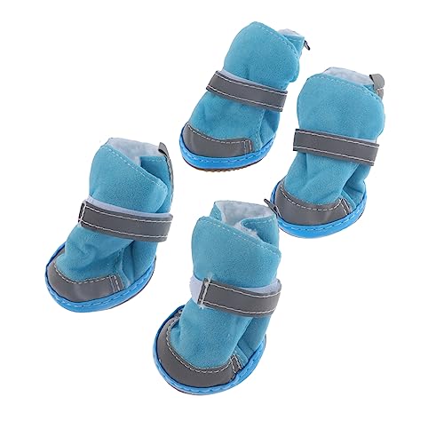Toyvian 4 Stück Teiliges rutschfeste Hundeschuhe mit Reflektierendem Design Warme Dicke Winter Pfotenschützer für Kleine Hunde Outdoor Schutz bei Schnee und EIS Robustes Material Toyvian 4 Stück Teiliges rutschfeste Hundeschuhe mit Reflektierendem Design Warme Dicke Winter Pfotenschützer für Kleine Hunde Outdoor Schutz bei Schnee und EIS Robustes Material von Toyvian