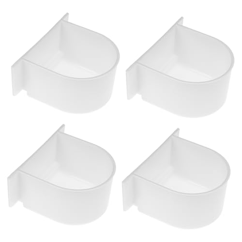 Toyvian 4 Stück Vogelkäfig Futternapf Halbrunde Futter und Wasserschalen für Vögel aus Robustem Material Installieren für Wellensittiche und Kleine Haustiere von Toyvian