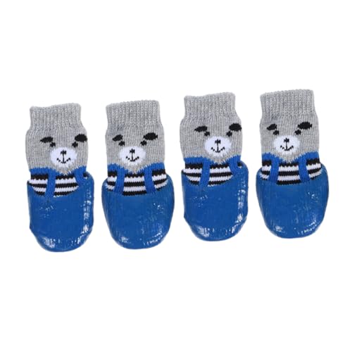 Toyvian 4 Stück wasserdichte Hundesocken für Haustiere Atmungsaktive und rutschfeste Pfotenschützer Waschbare und Verschleißfeste Hundeschuhe für Kleine und Mittlere Hunde von Toyvian