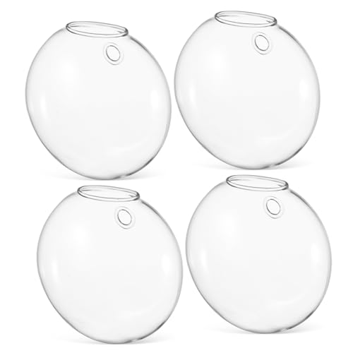 Toyvian 4stücke Klarglas Wandvase Hängende Pflanzbehälter Wandpflanztopf Dekorative Blumenvase Für Wohnzimmer Pflanzen Anzucht von Toyvian