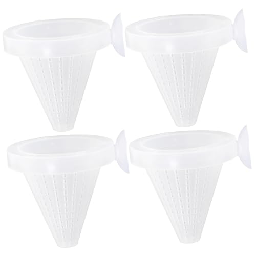 Toyvian 4Stücke Fischfutterbecher mit Saugnapf Regenwurm und Nematoden Feeder für Aquarien Einfache Langlebiges Material Zufällige Saugnapffarbe von Toyvian