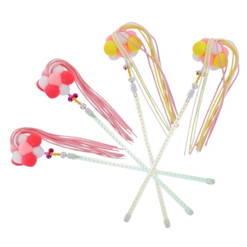 Toyvian 4Stücke Katzenspielzeug Interaktiver Teaser Stick für Katzen Flauschige Bälle und Material Spaß und Stressabbau für Katzen Design Toyvian 4Stücke Katzenspielzeug Interaktiver Teaser Stick für Katzen Flauschige Bälle und Material Spaß und Stressabbau für Katzen Design von Toyvian