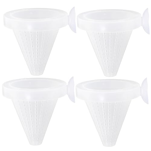 Toyvian 4stücke Roter Futterspender Aquarium Zubehör Regenwurm-futternapf Fischfutterschale Saugnapf-futterspender Pet Feeder Fütterung Tasse von Toyvian