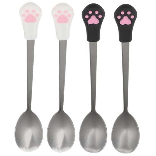 Toyvian 4Stücke Teiliges Haustier Löffelset Katzen Und Hundenapf Löffel Mit Katzenklaue Für Haustierfutter Und Dosen Zu Reinigen Und Langlebig von Toyvian