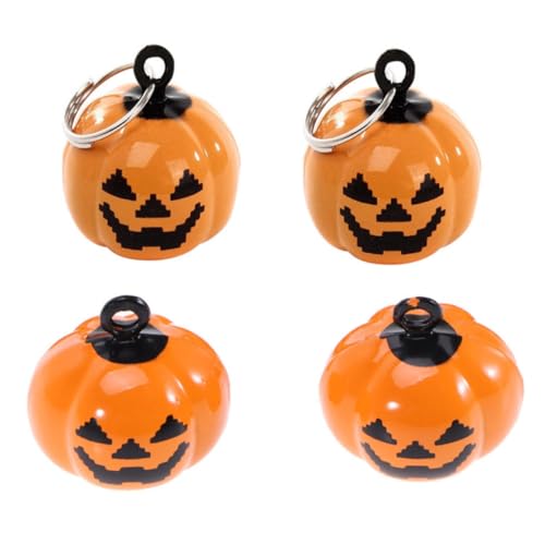 Toyvian 4stücke Kürbis-haustierglocken Aus Kupfer Cartoon-anhänger Für Halskette Halloween-Dekoration Orange von Toyvian