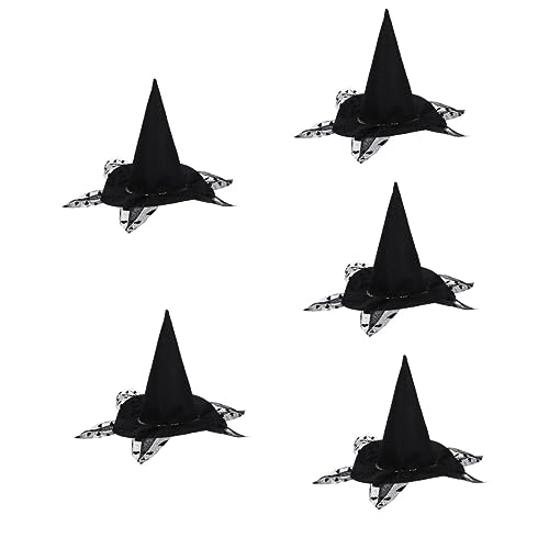 Toyvian 5 STK Kleidung für Haustiere schwarzes Akzentdekor Hexengeschenke für Frauen das Geschenk Ornament Halloween-Haustierhut Haustier-Halloween-Verzierung Katzen und Hunde Zaubererhut von Toyvian
