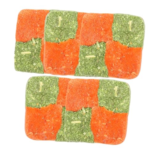 Toyvian 5 Stück Natürliche Kauspielzeug Gras Cakes für Kaninchen Meerschweinchen Chinchillas Hamster Organische Zahnpflege Snacks Gesunde Beschäftigung für Kleine Kleintiere von Toyvian