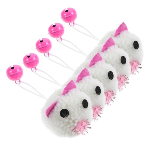 Toyvian 5 Stück Teiliges Katzenmaus Interaktive Plüsch Mäuse Katzenspielzeug für Drinnen Fördert Bewegung Ansprechend für Katzen von Toyvian
