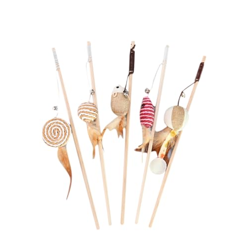 Toyvian 5 Stück Teiliges Katzenspielzeug mit Holzstab Interaktive Spielmäuse und Glocken Federspielzeug für Katzen Fördert Aktivität und Bindung Zufälliger Stil Toyvian 5 Stück Teiliges Katzenspielzeug mit Holzstab Interaktive Spielmäuse und Glocken Federspielzeug für Katzen Fördert Aktivität und Bindung Zufälliger Stil von Toyvian