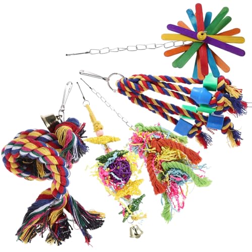 Toyvian 5Stücke Hängendes Papageien Bissspielzeug Farbenfrohes Holzspielzeug für Futter Robust für Wellensittiche und Andere Toyvian 5Stücke Hängendes Papageien Bissspielzeug Farbenfrohes Holzspielzeug für Futter Robust für Wellensittiche und Andere von Toyvian