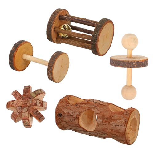 Toyvian 5stücke Hamster Spielzeugset Aus Holz Kauspielzeug Und Molar Zubehör Für Kleine Tiere Sicheres Langlebiges Spielzeug Für Hamster Meerschweinchen Und Andere Kleintiere von Toyvian
