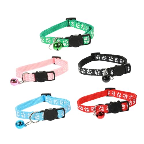Toyvian 5Stücke Teiliges Katzenhalsband mit Glöckchen und Verstellbar für Drinnen und Draußen für Haustiere und Fotoprops Toyvian 5Stücke Teiliges Katzenhalsband mit Glöckchen und Verstellbar für Drinnen und Draußen für Haustiere und Fotoprops von Toyvian