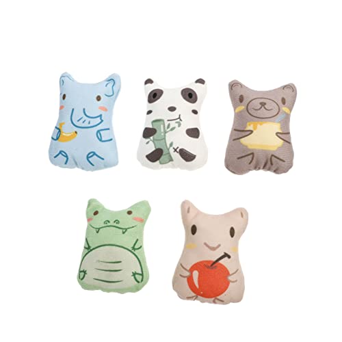 Toyvian 5Stücke Teiliges Plüsch Katzenkauspielzeug mit Katzenminze Interaktive Tierform Spielzeuge für Katzen Kauen und Schützend für Möbel Gesunder von Toyvian