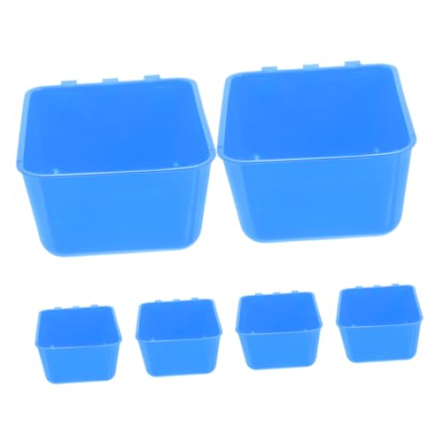 Toyvian 6 Stück Bird Bowl Kaninchen -fütterungstasse Kaninchen -lebensmittelspender Häschen-Feeder Zwinger Wassernapf Schüssel Für Vogelkäfig Hähnchen-trinkbecher Geflügelfutter Blue Sport von Toyvian