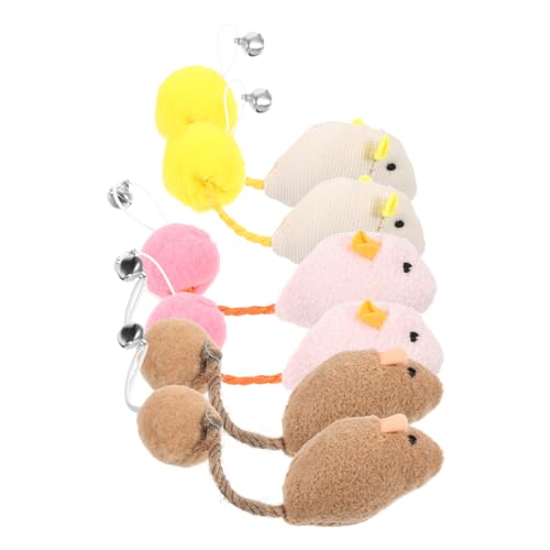 Toyvian 6 Stück Katzen Mäuse mit Glocke Interaktives Kauspielzeug für Katzen und Kätzchen Beschäftigung und Unterhaltung von Haustieren Toyvian 6 Stück Katzen Mäuse mit Glocke Interaktives Kauspielzeug für Katzen und Kätzchen Beschäftigung und Unterhaltung von Haustieren von Toyvian