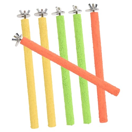 Toyvian 6 Stück Schleifstab Sittichkäfig Sitzstange Sand Sitzstange Grit Vogel Sitzstangenständer Kaupfoten Vogel Sitzstangen Vögel Stehende Sitzstange Papageien von Toyvian