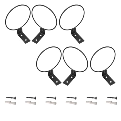 Toyvian 6 Stück Schwarzer Metall Blumenkübel Hänger für und Außenbereich Robuster Pflanzring für Garten und Balkon von Toyvian