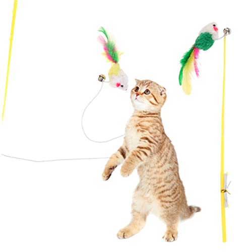 Toyvian 6 Stück Teiliges Katzenspielzeug mit Glöckchen und Federn Interaktiver Katzenangel Spielstab zur Beschäftigung und Aktivierung von Wohnungskatzen Farblich Sortiert Zufällige Farbe Toyvian 6 Stück Teiliges Katzenspielzeug mit Glöckchen und Federn Interaktiver Katzenangel Spielstab zur Beschäftigung und Aktivierung von Wohnungskatzen Farblich Sortiert Zufällige Farbe von Toyvian
