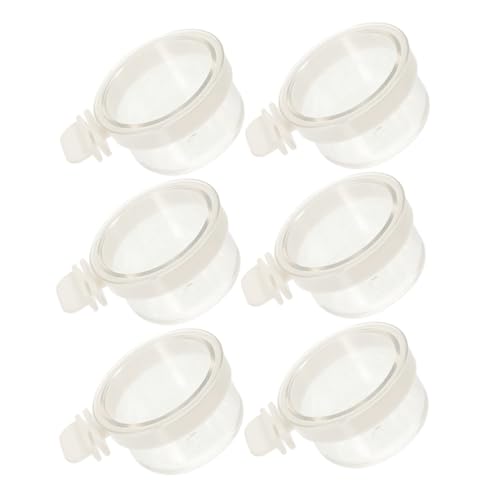 Toyvian 6Stücke Teiliges Vogelkäfig Zubehör Transparente Futter Und Wasserbehälter Für Sittiche Hochwertige Futterspeicher Für Verschiedene Vogelarten Abfallvermeidungsdesign von Toyvian