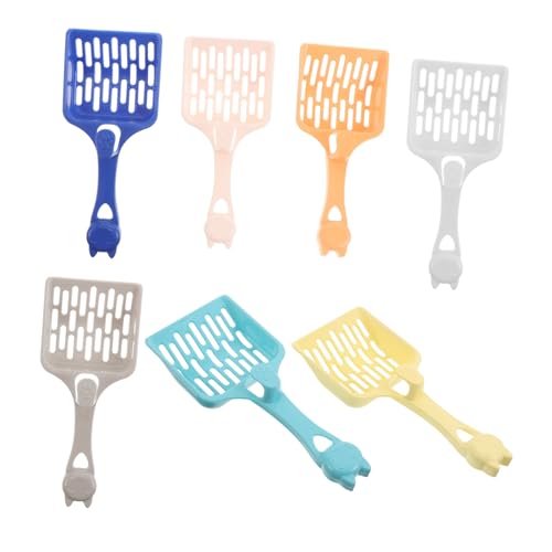 Toyvian 7 Stück Teiliges Katzenstreu Schaufel Kunststoff Katzenklo Scoop mit Langem Griff Leicht Effizientes Sieb für Schnelle Abfalltrennung Ergonomisch Geruchsreduzierend für von Toyvian