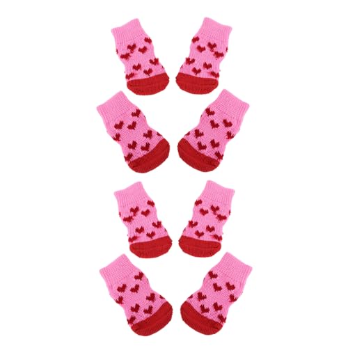Toyvian 8 Stück Hundesocken Antirutschsocken für Kleine Mittlere und Große Pfotenschutz für Hartholzböden Atmungsaktives Material Stylisches Design mit Herzen Vielseitiger Einsatz für von Toyvian