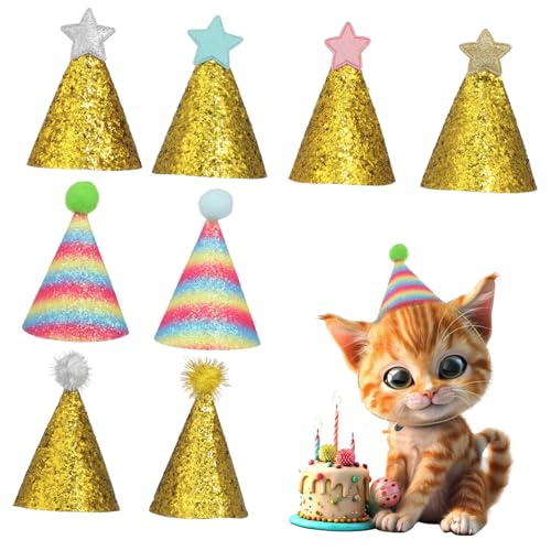 Toyvian 8 Stück Teiliges Haustier Geburtstagsmützen für Hunde Katzen Verstellbare Partyhüte mit Pompons Gold Silber Blau Regenbogen für Feiern und Besondere Anlässe Toyvian 8 Stück Teiliges Haustier Geburtstagsmützen für Hunde Katzen Verstellbare Partyhüte mit Pompons Gold Silber Blau Regenbogen für Feiern und Besondere Anlässe von Toyvian