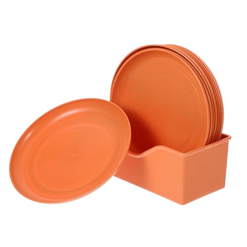 Toyvian 8-teiliges Set Futternapf Für Katzen Seicht Drinnen Katzennäpfe Für Wohnungskatzen Farbig Klein Katzengeschirr Für Lebensmittel Haustier Selbst Schräg Nass Breit Füttern Orange Pp von Toyvian