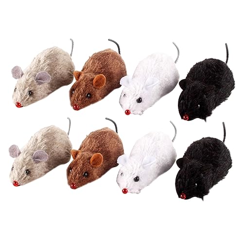 Toyvian 8stücke Aufziehbare Plüsch-Maus Spielzeug Für Katzen Interaktives Mäuse-Modell Für Katzen Aufzieh-Spielzeug Zur Steigerung Der Aktivität Und des Fokus Farbauswahl Zufällig von Toyvian