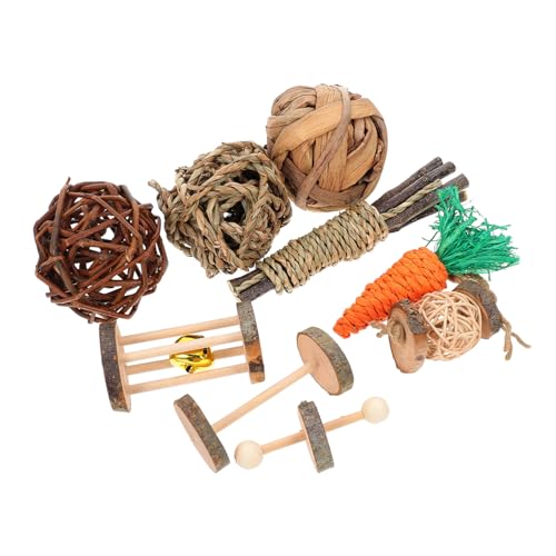 Toyvian 9stücke Holz Kauspielzeug Für Kleintiere Chinchilla-Spielzeug Aktivitätsspielzeug Für Hamster Eichhörnchen Kaninchen Backenzahnspielzeug von Toyvian