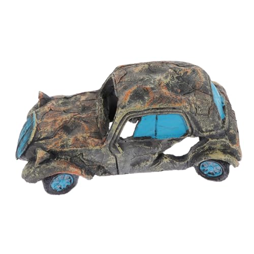 Toyvian Aquarium Auto Dekoration Fischtank Zubehöre Kreatives Auto Wrack Ornament für Aquarium Landschaft Hochwertige Kunstharz Dekoration für Lebendige Aquarienatmosphäre von Toyvian