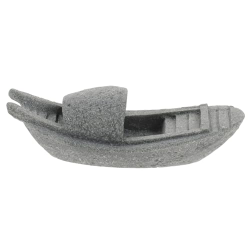 Toyvian Aquarium Deko Boot mit Stabilem Boden Langlebige Unterwasser Landschaftsfigur für Fischbecken Einfache Pflege Naturgetreues Design für Aquarium Dekoration und Garnelen Versteck von Toyvian
