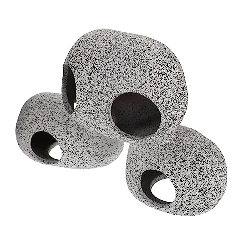 Toyvian Aquarium Tontopf Aquarium Felsenhöhle Tank Groß Zucht Aquarienhöhlendekorationen Für Aquarium Tropische Aquarienverzierungen Versteck Aquariumhöhlen Klein Light Grey Ton von Toyvian