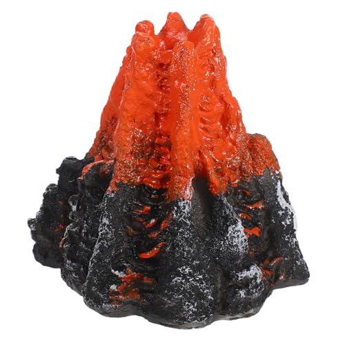 Toyvian Aquarium-Vulkan-Ornament-Set Fischtank- 12 7 cm Harz Vulkan-Dekoration Für Fischtank-Landschaft Realistischer Berg Mit Luftstein-Sprudler Airline-Schlauch-Zubehör von Toyvian