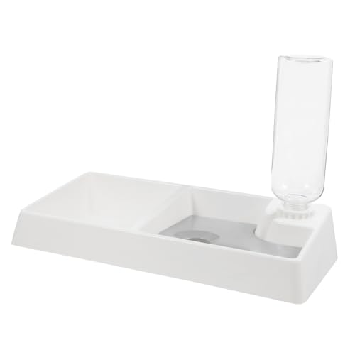 Toyvian Automatische Trinkwasserkatze Schüssel Futterspender Für Haustiere Katzenfutterwasser Automatisch Futternapf Für Katzenfutter Wasserspender Für Hund Und Katze Weiß Abs von Toyvian