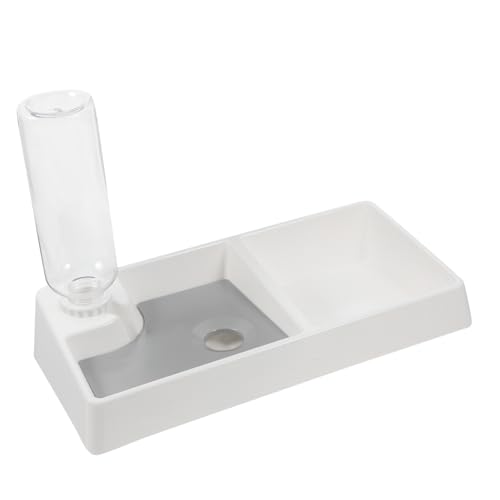 Toyvian Katzen Wasserspender Mit Doppelnapf Für Kätzchen Automatisches Futternapf Und Wasserflasche Auslaufsicher Für Katzen Hunde Und Kleine Haustiere von Toyvian