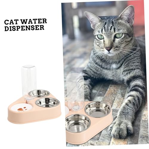 Toyvian Automatischer Haustier wasserspender mit Rutschfesten Futternäpfen aus Edelstahl für Katzen und Kleine Hunde Leicht zu Reinigen Komfortabel Langlebig Kratzfestes Design von Toyvian