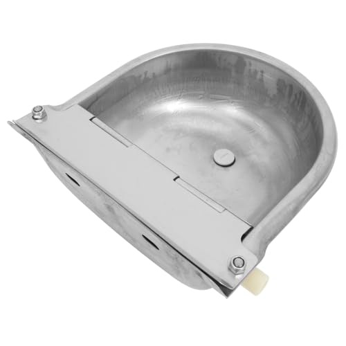 Toyvian Automatischer Trinkbrunnen Wassernapf Hund Automatischer Wasserspender Outdoor Sprinkler Hundefutterautomat Automatisch Für Große Hunde Pferdetränke Wassertröge Silber Edelstahl von Toyvian