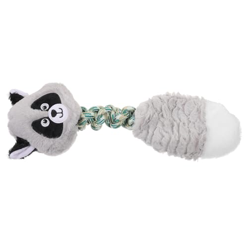 Toyvian Baumwollseil Raccoon Knoten Kauspielzeug für Kleine Welpen Geräuschfunktion für Unterhaltung Langlebig und Sicher für Zahnpflege und Beschäftigung von Toyvian