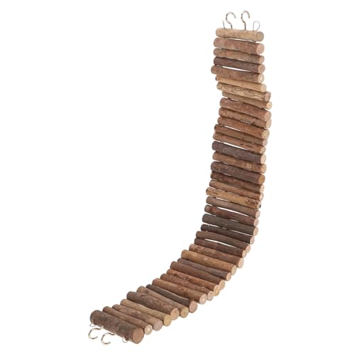 Toyvian Biegsame Hamster Kletterleiter Holzbrücke Kleintier Spielplatz mit Versteck Ruhebereich Platzsparend für Hamster Mäuse Rennmäuse Kleintiere von Toyvian