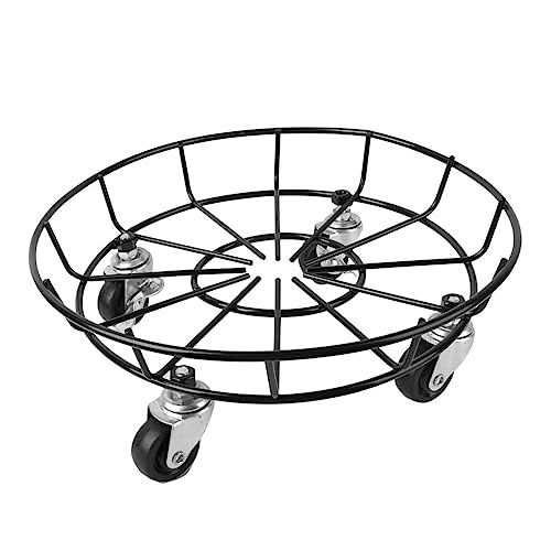 Toyvian Blütenbasisrolle groß auf Rädern eingetopft Räder für Indoor -Pflanzer zimmerpflanzen Topfpflanzenständer aus Eisen Blumenpot -Rack Topfpflanzen Stehen Untersetzer Metall Schwarz von Toyvian