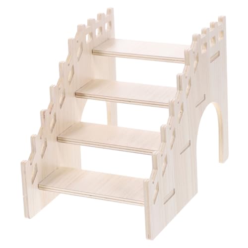 Toyvian Holzleiter Für Kleintiere Multifunktionales Kletterspielzeug Für Hamster Als Versteck Plattform Und Badezimmerleiter Aus Sicherem Holz Gefertigt von Toyvian