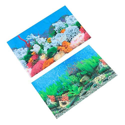 Toyvian Doppelseitiger Aquarium Hintergrund Aufkleber mit Korallen und Langlebig zur Dekoration Ihres Fischbeckens für Aquariengestaltungen von Toyvian
