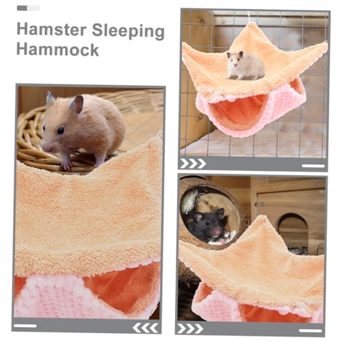 Toyvian Doppelstöckige Warme Kleintier Hängematte Kuscheliger Hamster und Meerschweinchen Schlafplatz Platzsparendes Hängendes Versteck für Kaninchenstall und Nagergehege Rosa von Toyvian