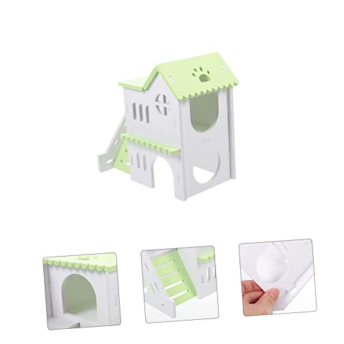 Toyvian Doppelstöckiges Hamsterhaus aus PVC Dekoratives Chinchilla Versteck Spielerisches Wärmendes Kleintierhaus für Hamster Klettern und Kauen Gemütliches Versteck für Kleine Haustiere von Toyvian