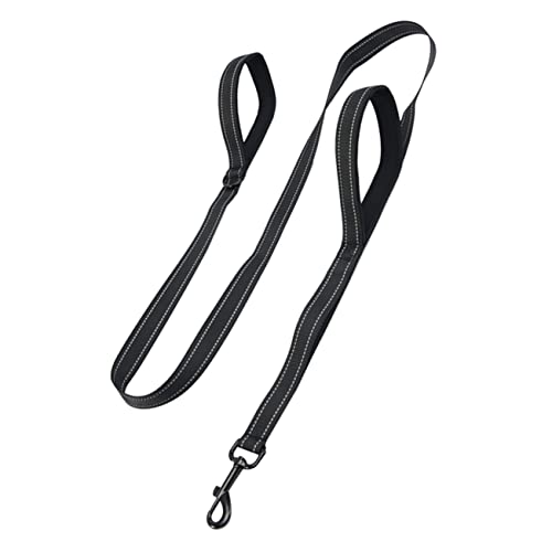 Toyvian Doppelte Verschleißfeste Hundeleine aus Dickem Reflektierendem Nylon mit Zwei Handschlaufen Verstellbar Geeignet für Große und Mittelgroße Hunde Sichere Zugleine für im Freien von Toyvian