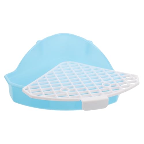 Toyvian Dreieckige Kleintier Toilette aus Robustem Kunststoff Auslaufsicheres Eck Klo für Kaninchen Chinchilla und Frettchen Platzsparend mit Großer Kapazität Stilvolles Design in Blau von Toyvian