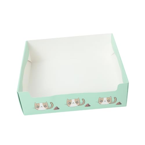 Toyvian Einweg Katzenstreu Box Faltbare Halbgeschlossene Katzentoilette für Kätzchen Spritzgeschützt aus Papier für Reisen und Training Langlebig und Große von Toyvian